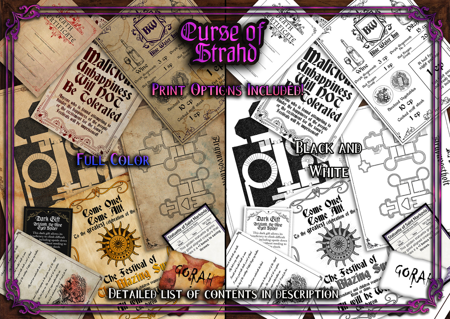 Curse of Strahd 140 + D&D Handouts and Assets Bundle - DnD - Dungeons and Dragons - Resources - Barovia - DM Gift - DnD - VTT - Printable