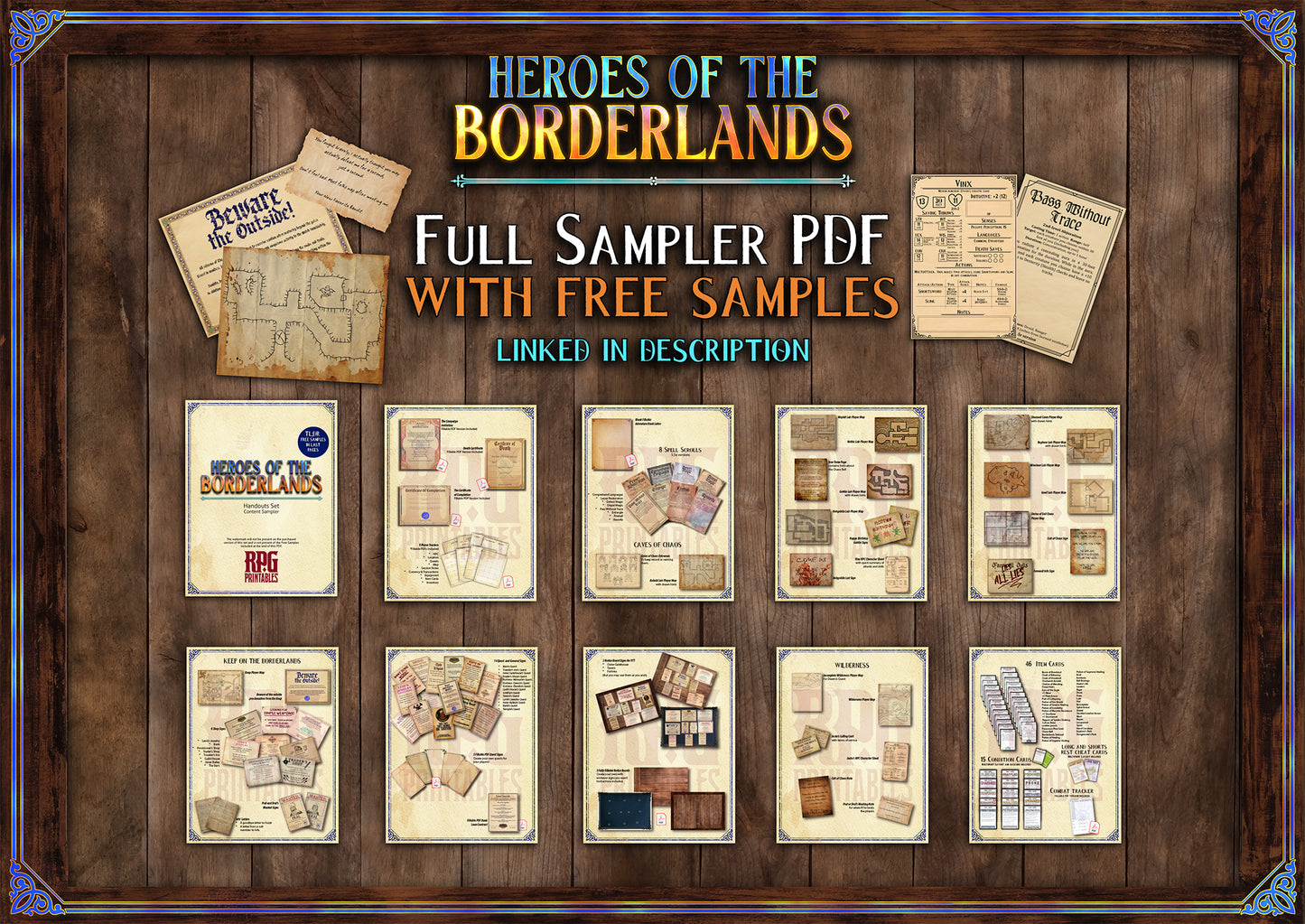 Heroes of the Borderlands D&D Handouts: 60+ Printable Immersive Letters, Scrolls and More! (Digital Download)
