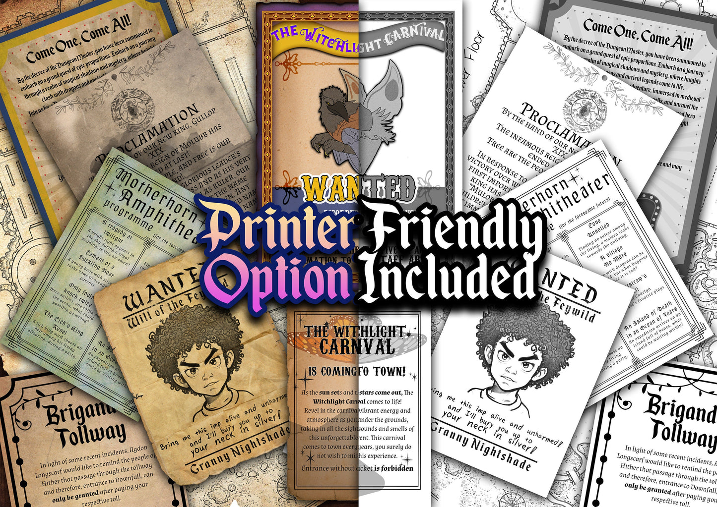 Wild Beyond the Witchlight D&D Handouts - Campaign Assets - DnD - Resources - Hither - Thiter - Yon - Palace of Hearts Desire - Printable
