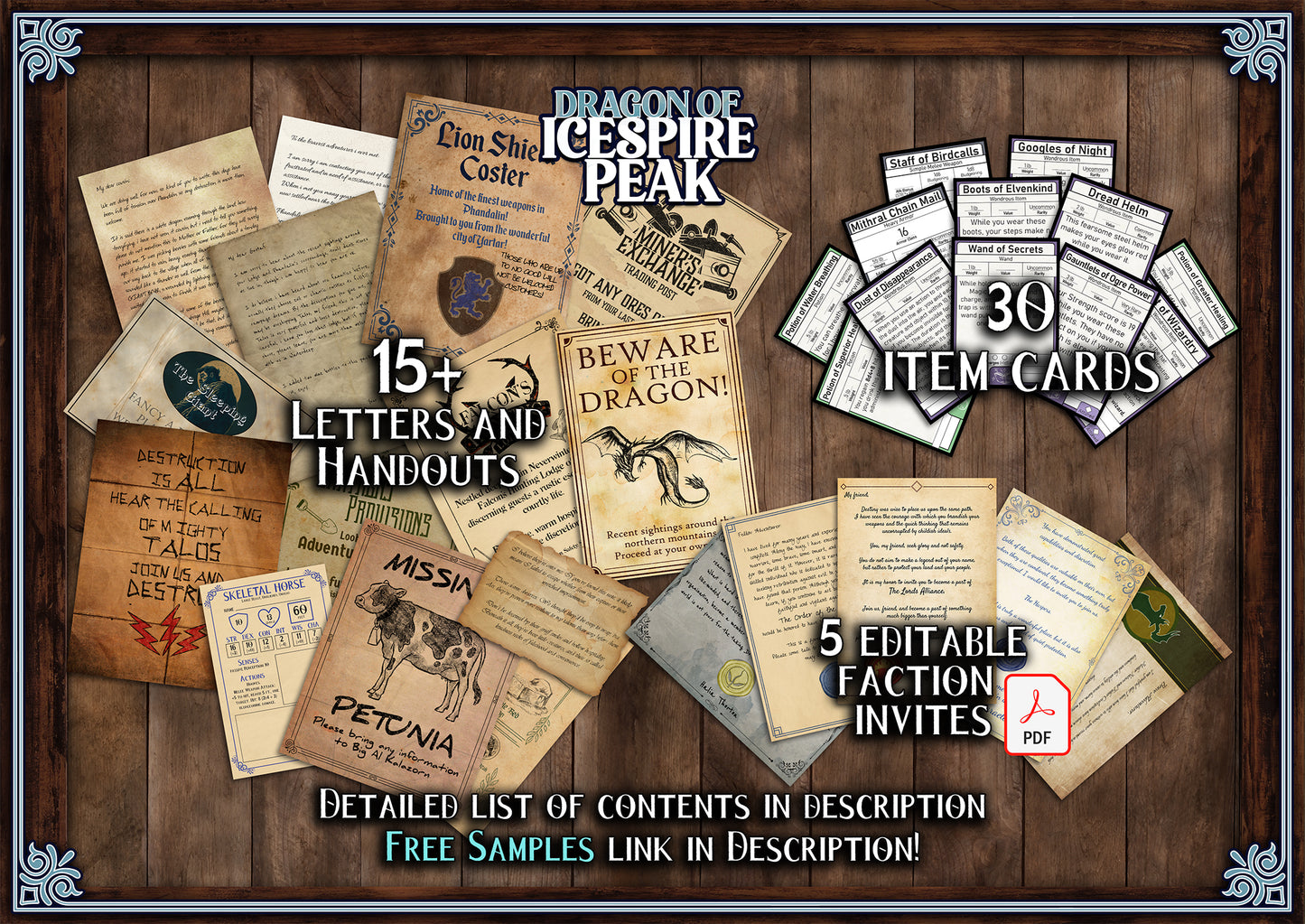 Dragon of Icespire Peak D&D Handouts - Campaign Assets - DnD - Resources - Phandalin - Talos - RPG - Roleplaying - Printable - Starter Set