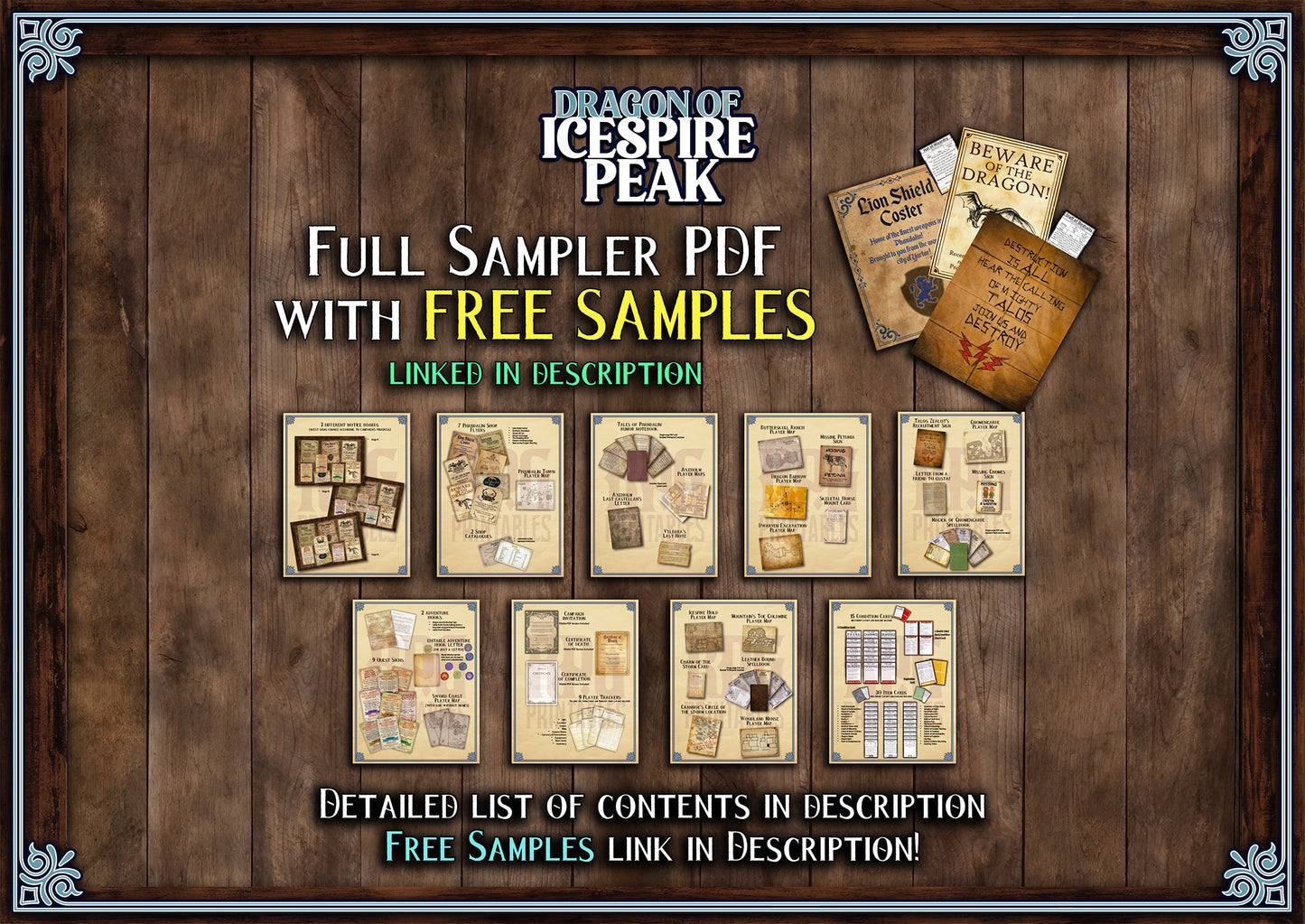 Dragon of Icespire Peak D&D Handouts - Campaign Assets - DnD - Resources - Phandalin - Talos - RPG - Roleplaying - Printable - Starter Set
