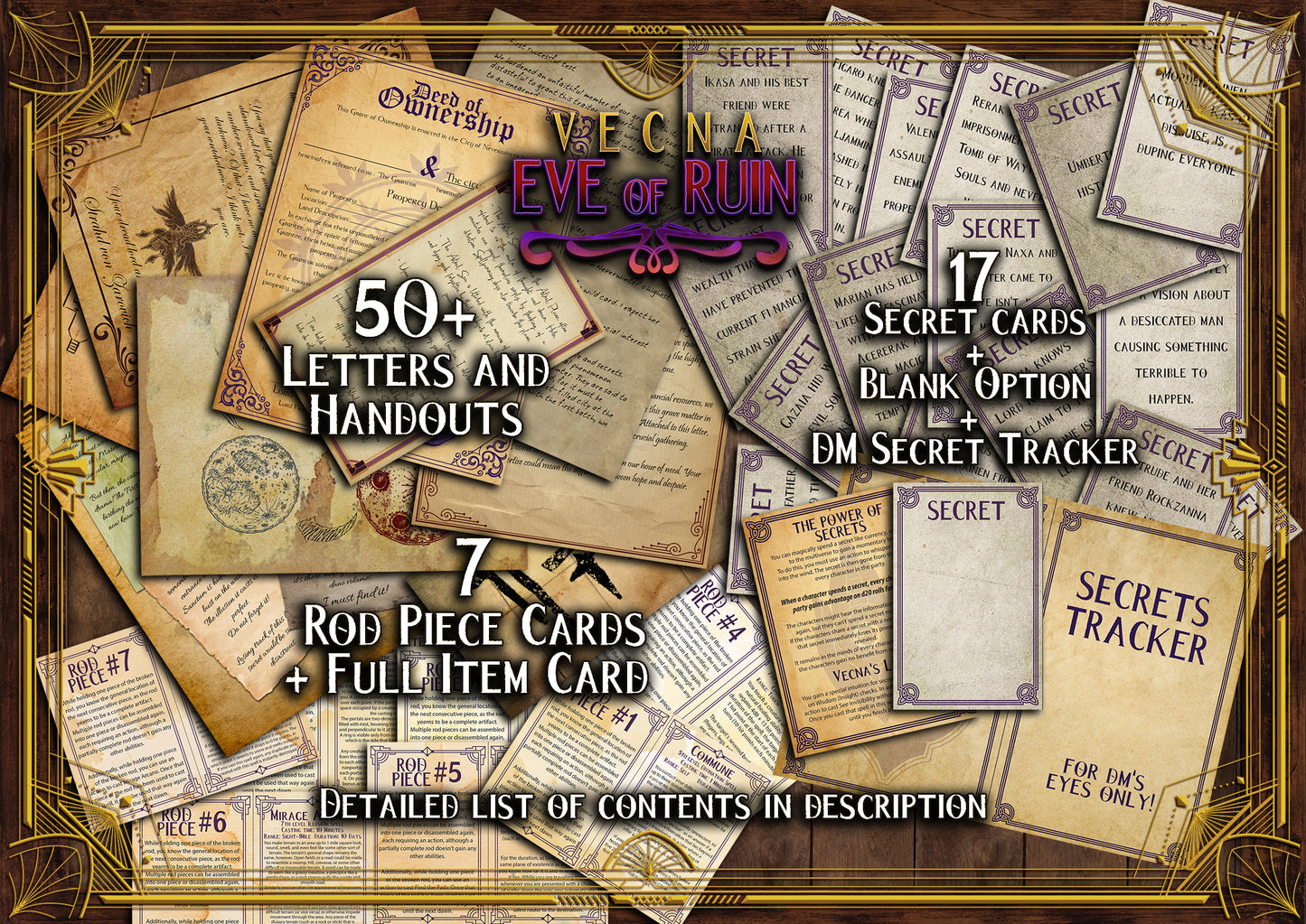 Vecna Eve of Ruin 100+ D&D Handouts and Assets Bundle - DnD - Dungeons and Dragons - Resources - Kas - Rod of Seven Parts - VTT - Printable