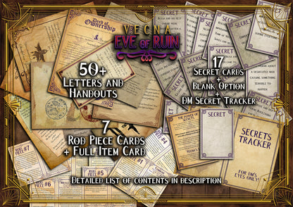 Vecna Eve of Ruin 100+ D&D Handouts and Assets Bundle - DnD - Dungeons and Dragons - Resources - Kas - Rod of Seven Parts - VTT - Printable