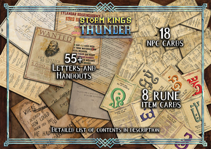 Storm King's Thunder D&D Handouts Bundle - Campaign Assets - Dungeons and Dragons - Spell Scrolls - Giants - Player Maps - Letters - Items