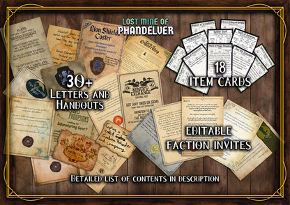 Lost Mine of Phandelver  D&D Handouts  Bundle - Campaign Assets - DnD - Resources - DM Gifts - DnD Starter Set - RPG Learning - Printable