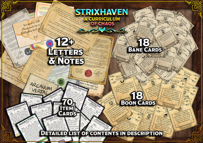 Strixhaven A Curriculum of Chaos D&D Handouts  Bundle - Campaign Assets - DnD - Prismari - Quandrix - Lorehold - Silverquill - Witherbloom