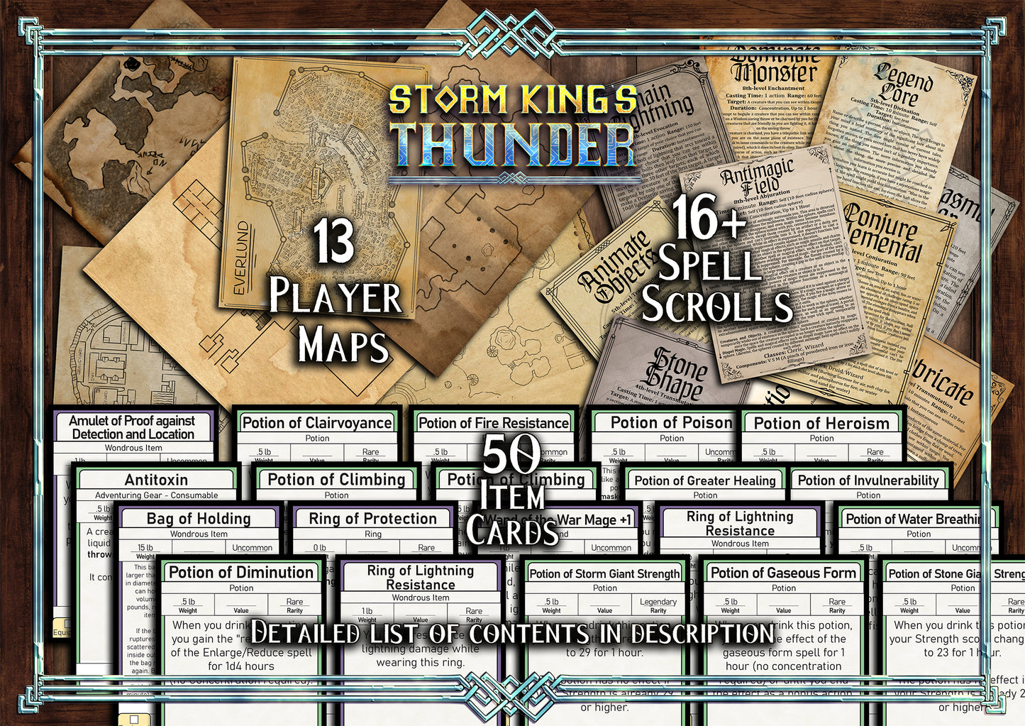 Storm King's Thunder D&D Handouts Bundle - Campaign Assets - Dungeons and Dragons - Spell Scrolls - Giants - Player Maps - Letters - Items