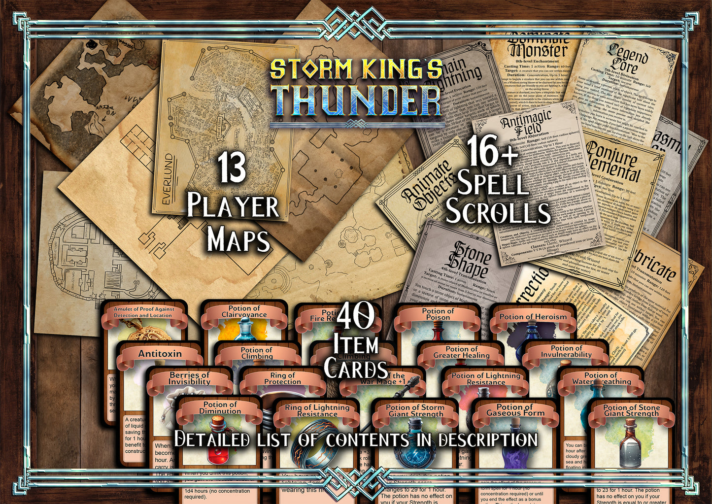 Storm King's Thunder D&D Handouts Bundle - Campaign Assets - Dungeons and Dragons - Spell Scrolls - Giants - Player Maps - Letters - Items