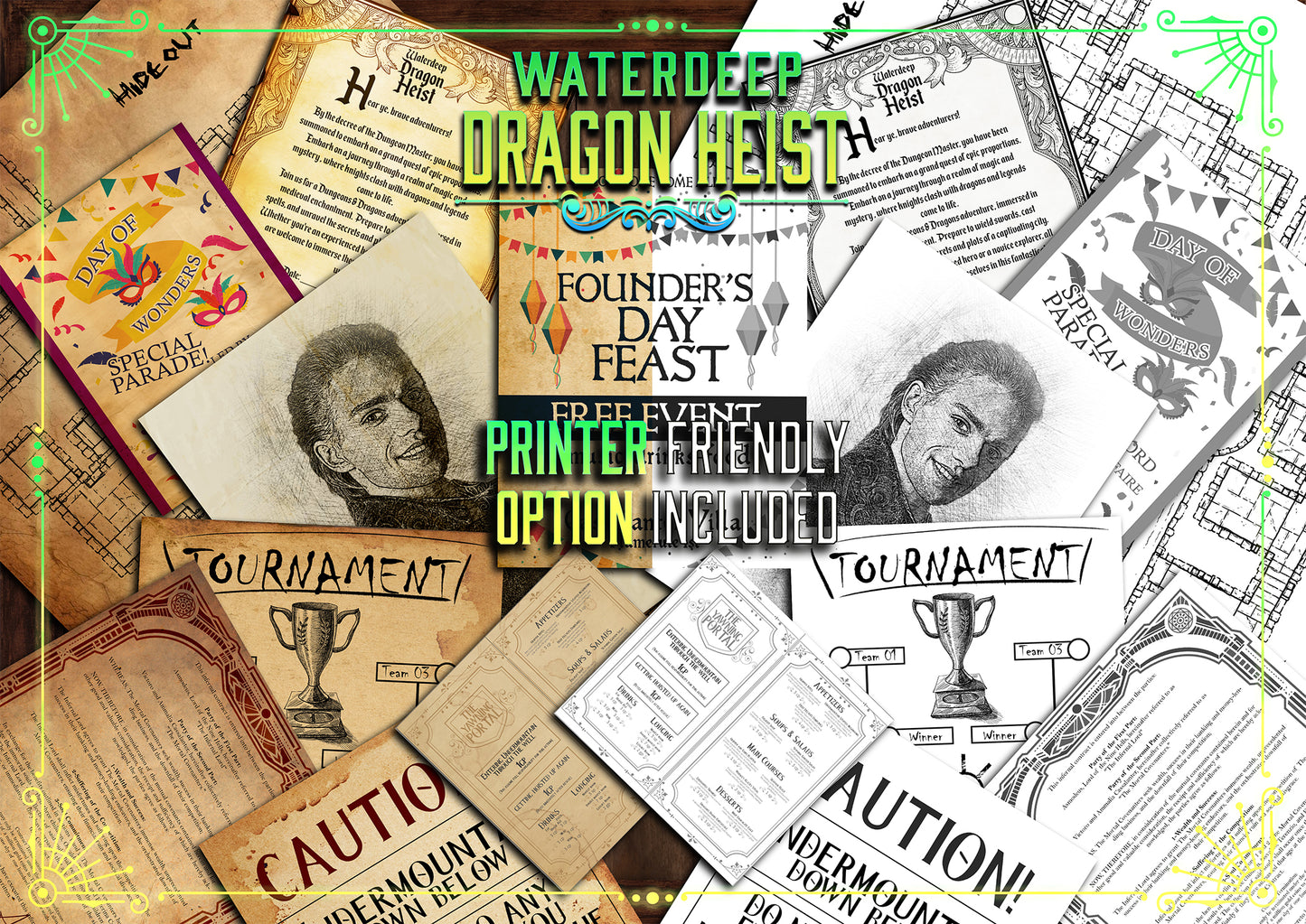 Waterdeep Dragon Heist 140 + D&D Handouts and Assets Bundle - Dungeons and Dragons - Resources - Lords - DM Gift - Faction - VTT - Printable