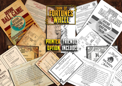 Turn of Fortune's Wheel D&D Handouts  Bundle - Campaign Assets - DnD - Resources - DM Gifts - DnD Starter - Printable - Sigil - Planescape