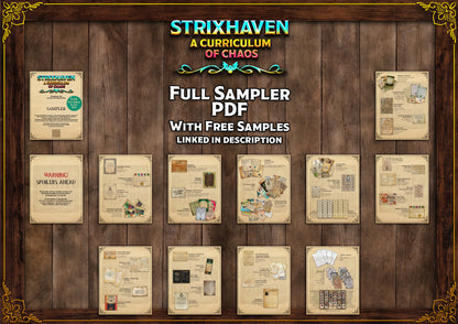 Strixhaven A Curriculum of Chaos D&D Handouts  Bundle - Campaign Assets - DnD - Prismari - Quandrix - Lorehold - Silverquill - Witherbloom