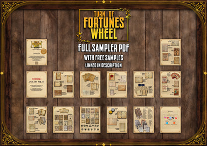 Turn of Fortune's Wheel D&D Handouts  Bundle - Campaign Assets - DnD - Resources - DM Gifts - DnD Starter - Printable - Sigil - Planescape