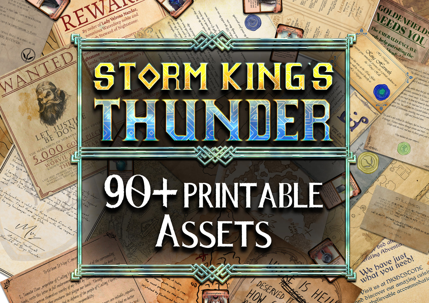 Storm King's Thunder D&D Handouts Bundle - Campaign Assets - Dungeons and Dragons - Spell Scrolls - Giants - Player Maps - Letters - Items