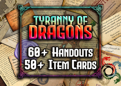 Tyranny of Dragons 90 + D&D Handouts and Assets Bundle - DnD - Dungeons and Dragons - Maps - Waterdeep - DM Gift - VTT - Printable - Tiamat