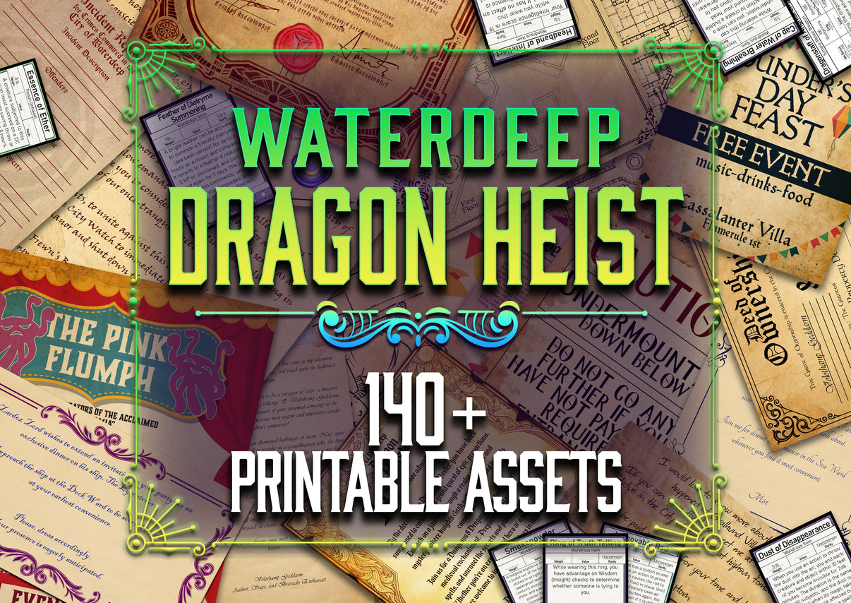 Waterdeep Dragon Heist 140 + D&D Handouts and Assets Bundle - Dungeons ...