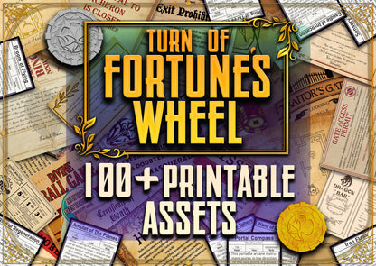 Turn of Fortune's Wheel D&D Handouts  Bundle - Campaign Assets - DnD - Resources - DM Gifts - DnD Starter - Printable - Sigil - Planescape