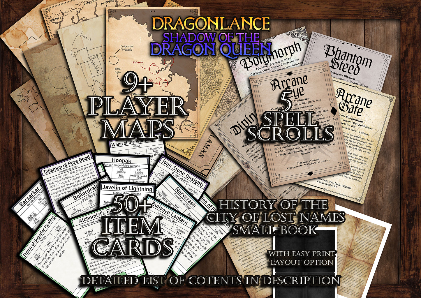Dragonlance Shadow of the Dragon Queen 70 + D&D Handouts and Assets Bundle - DnD - Dungeons and Dragons - Takhisis - DM Gift - Printable