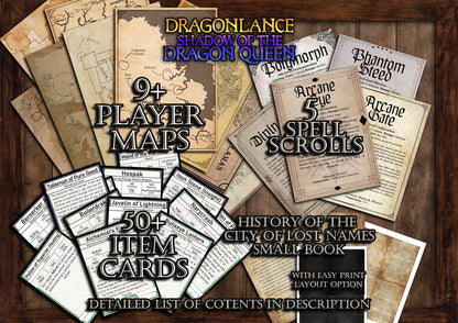 Dragonlance Shadow of the Dragon Queen 70 + D&D Handouts and Assets Bundle - DnD - Dungeons and Dragons - Takhisis - DM Gift - Printable