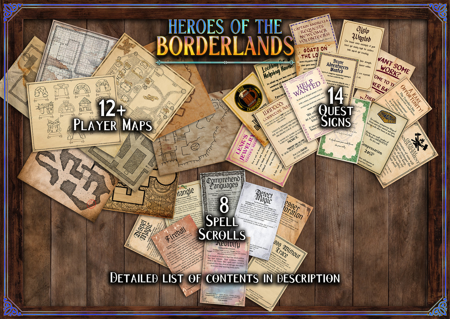Heroes of the Borderlands D&D Handouts: 60+ Printable Immersive Letters, Scrolls and More! (Digital Download)
