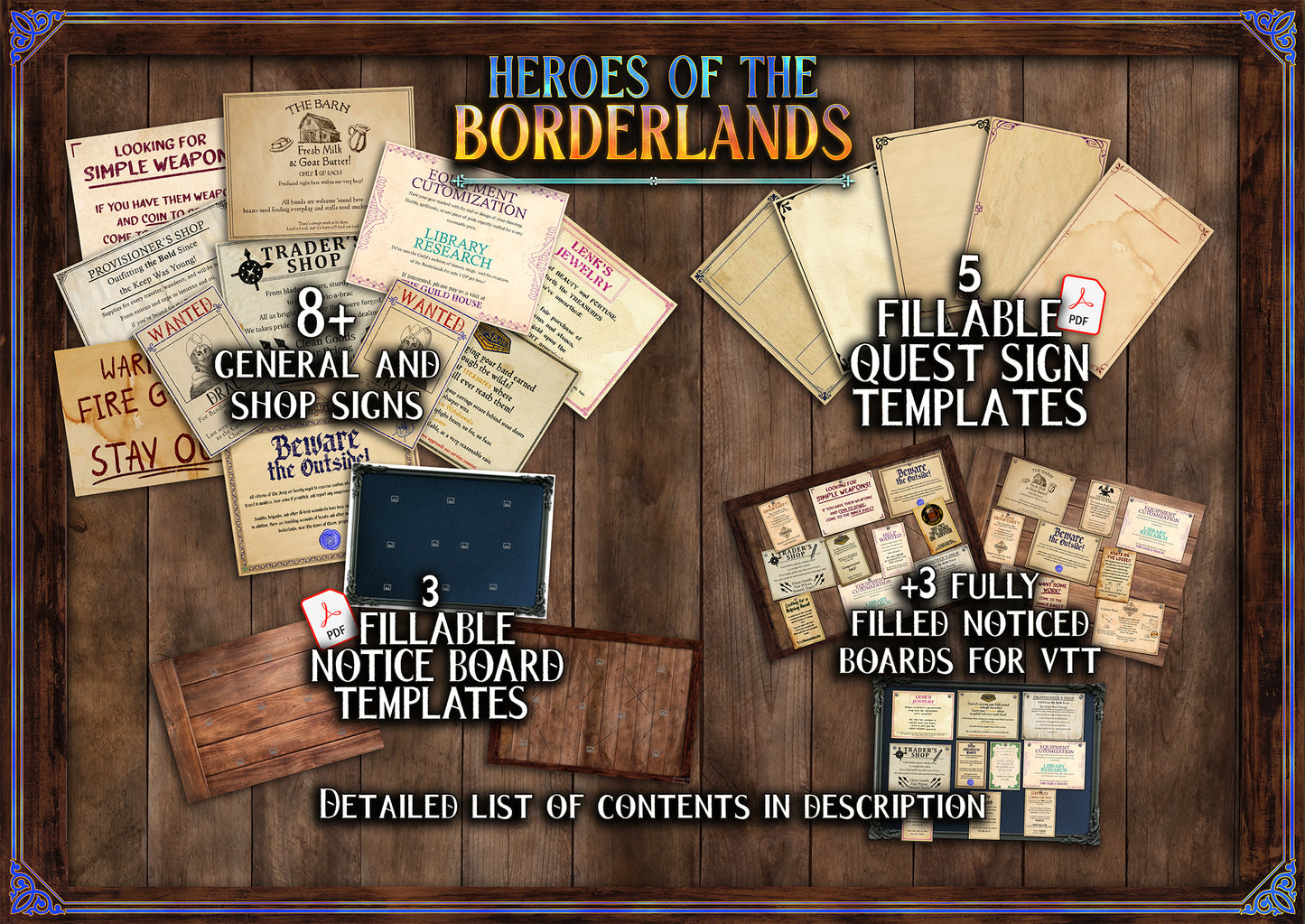 Heroes of the Borderlands D&D Handouts: 60+ Printable Immersive Letters, Scrolls and More! (Digital Download)