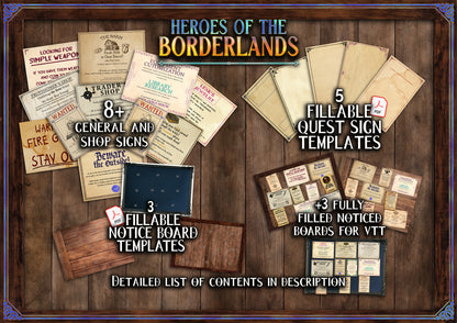 Heroes of the Borderlands D&D Handouts: 60+ Printable Immersive Letters, Scrolls and More! (Digital Download)