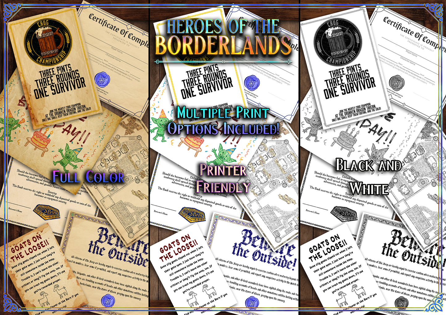 Heroes of the Borderlands D&D Handouts: 60+ Printable Immersive Letters, Scrolls and More! (Digital Download)