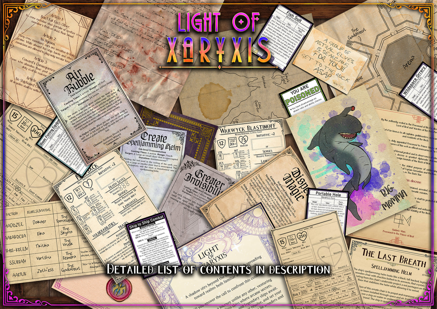 Light of Xaryxis: 50 + Printable Immersive printable assets! (Digital Download)
