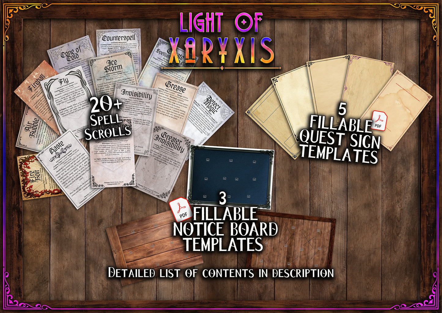 Light of Xaryxis: 50 + Printable Immersive printable assets! (Digital Download)