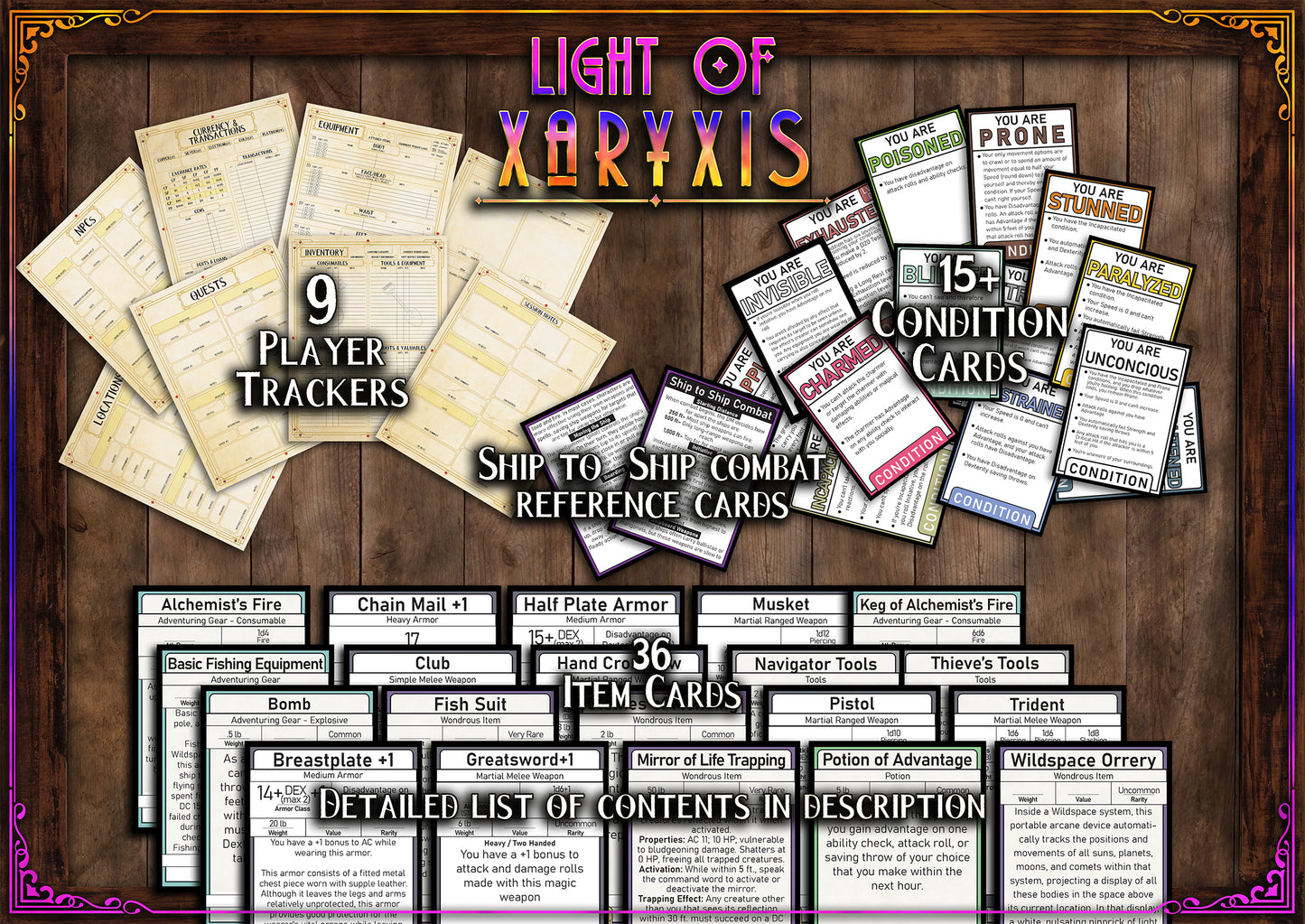 Light of Xaryxis: 50 + Printable Immersive printable assets! (Digital Download)