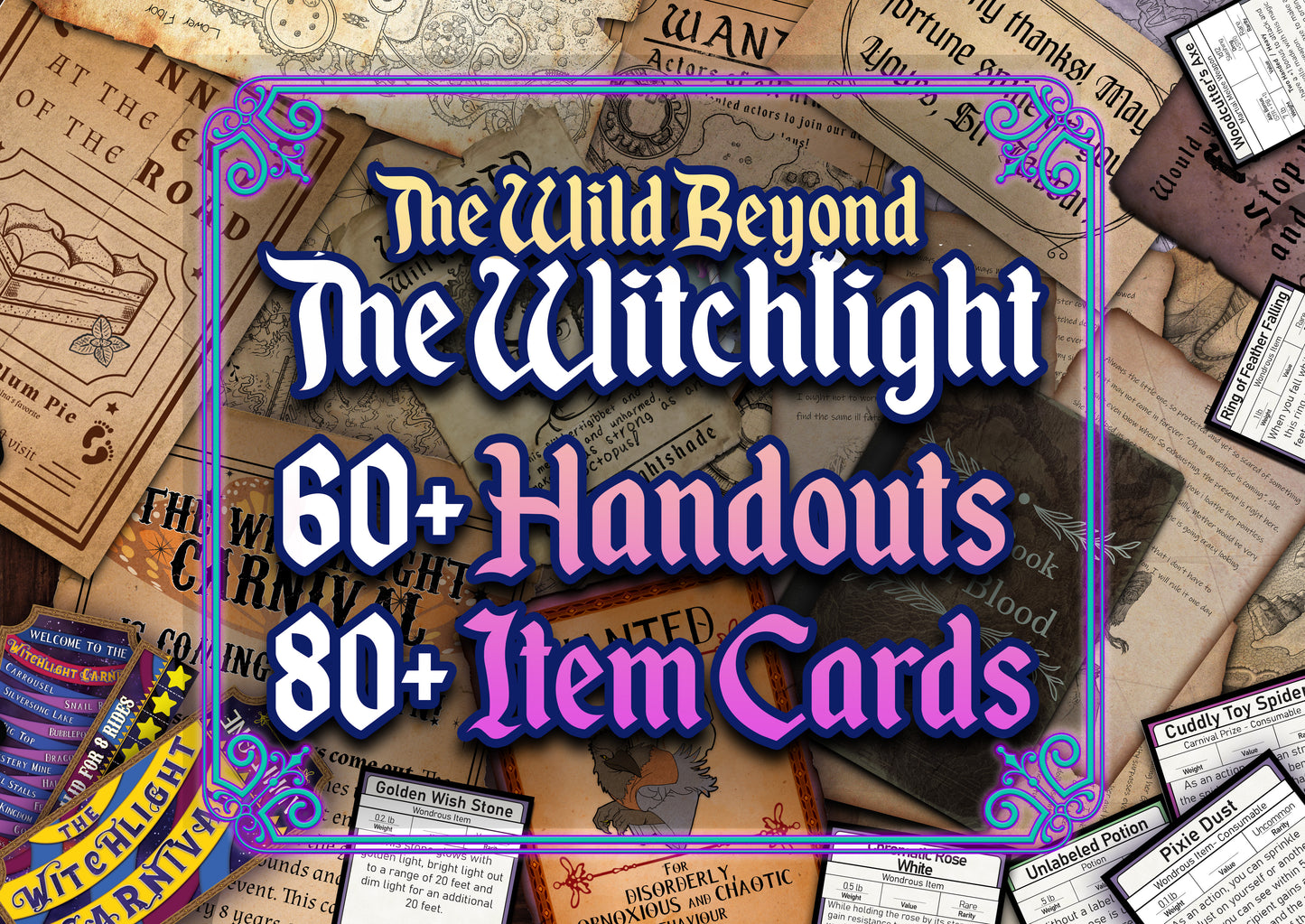 Wild Beyond the Witchlight D&D Handouts - Campaign Assets - DnD - Resources - Hither - Thiter - Yon - Palace of Hearts Desire - Printable