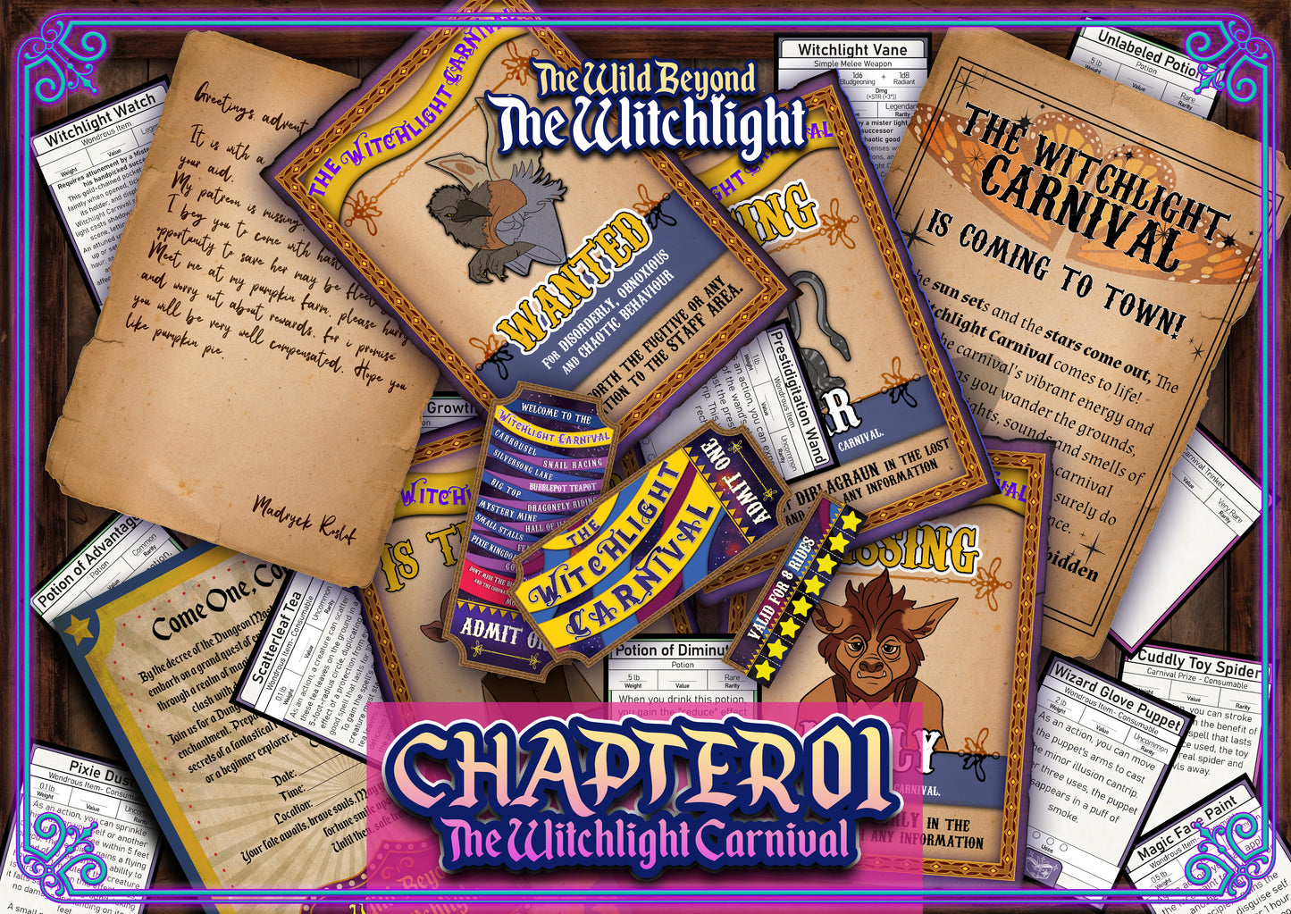 Wild Beyond the Witchlight D&D Handouts - Campaign Assets - DnD - Resources - Hither - Thiter - Yon - Palace of Hearts Desire - Printable