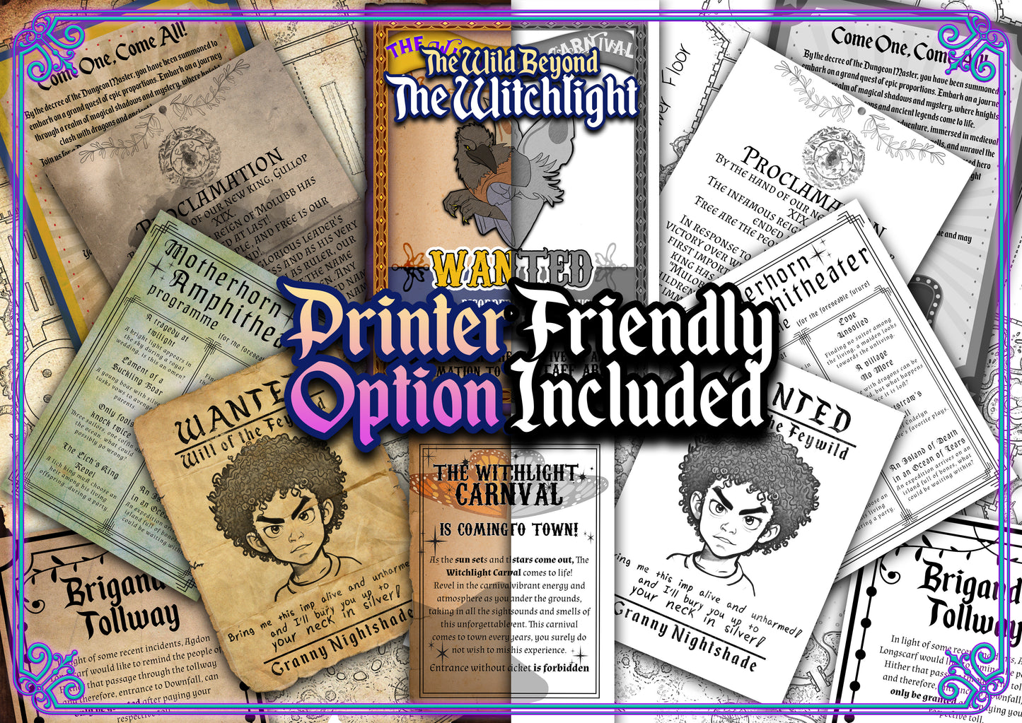 Wild Beyond the Witchlight D&D Handouts - Campaign Assets - DnD - Resources - Hither - Thiter - Yon - Palace of Hearts Desire - Printable