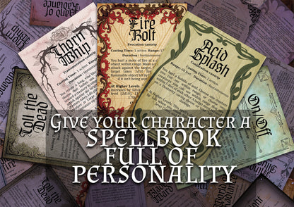 Dnd Spell Scrolls Bundle - 50 Cantrips - Spell cards - Spell scrolls - DM Gift - Roleplaying - Spellcasting - Wizard - Sorcerer - Warlock