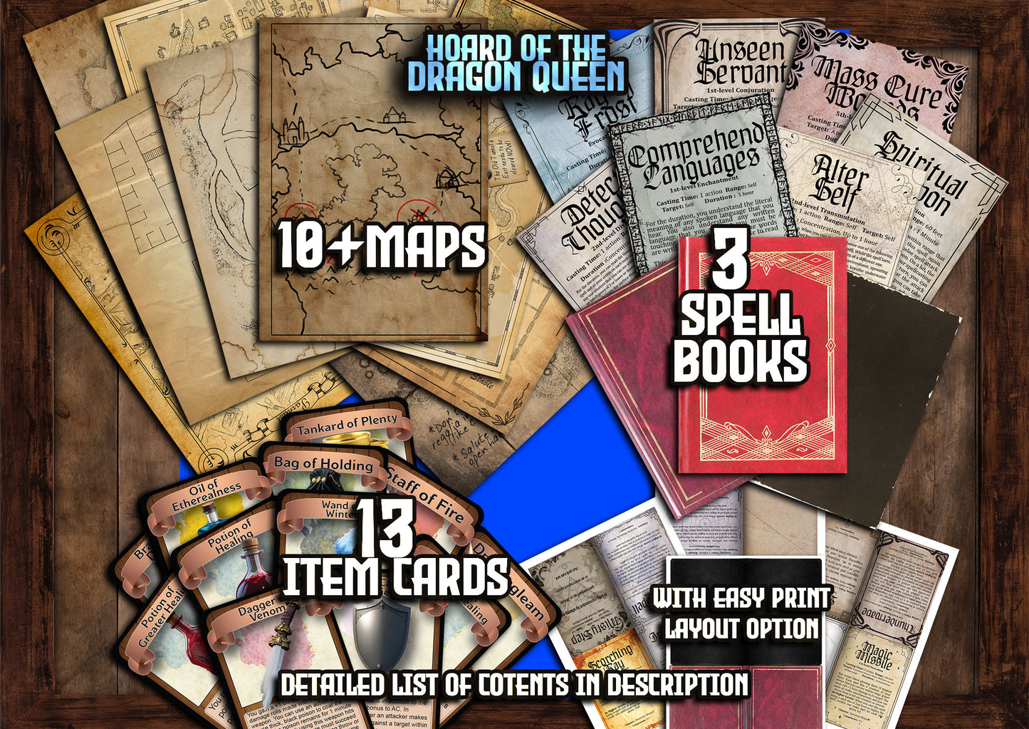 Hoard of the Dragon Queen 50 + D&D Handouts and Assets Bundle - DnD - Dungeons and Dragons - Maps - Greenest - DM Gift - VTT - Printable