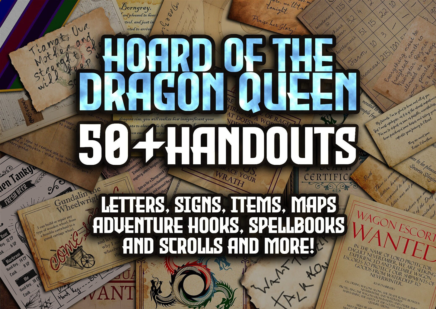 Hoard of the Dragon Queen 50 + D&D Handouts and Assets Bundle - DnD - Dungeons and Dragons - Maps - Greenest - DM Gift - VTT - Printable