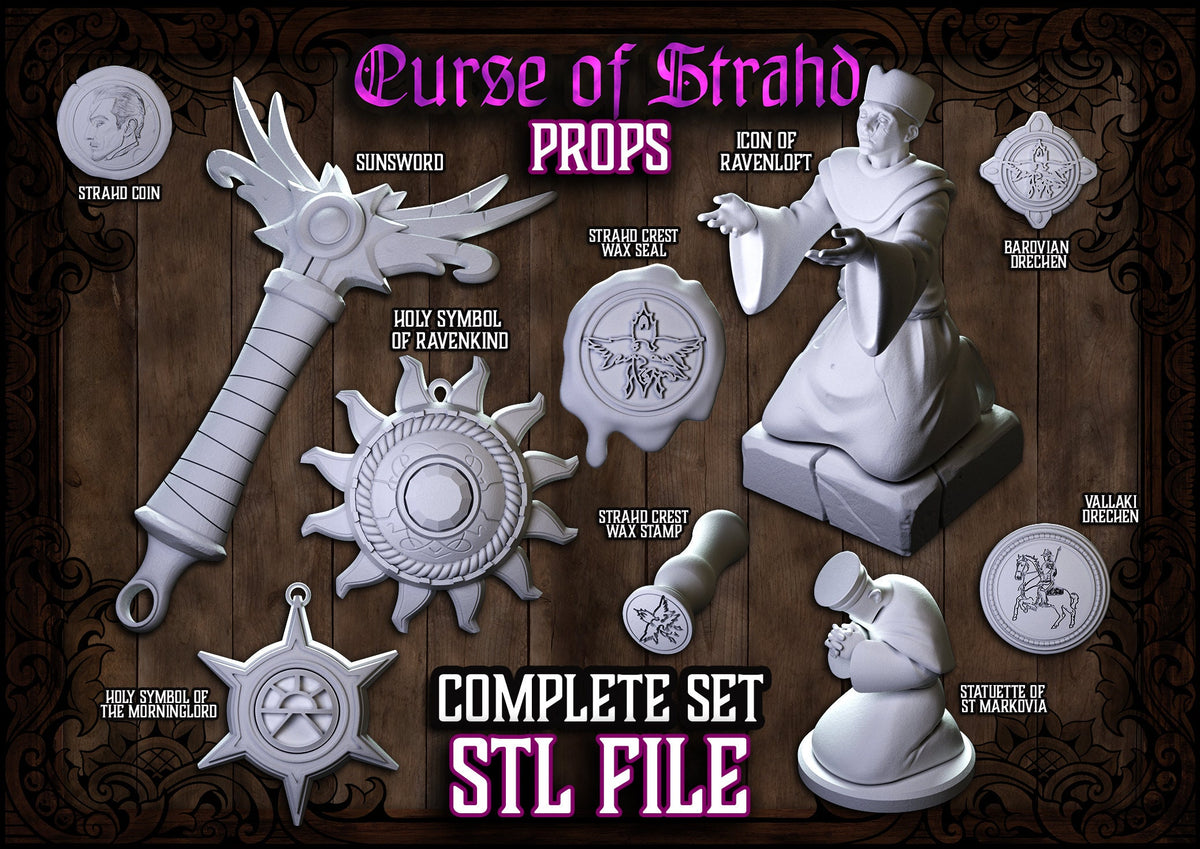 z Curse of Strahd 8+ 3D Printable Props Set - STL FILES ONLY - Sunswor ...
