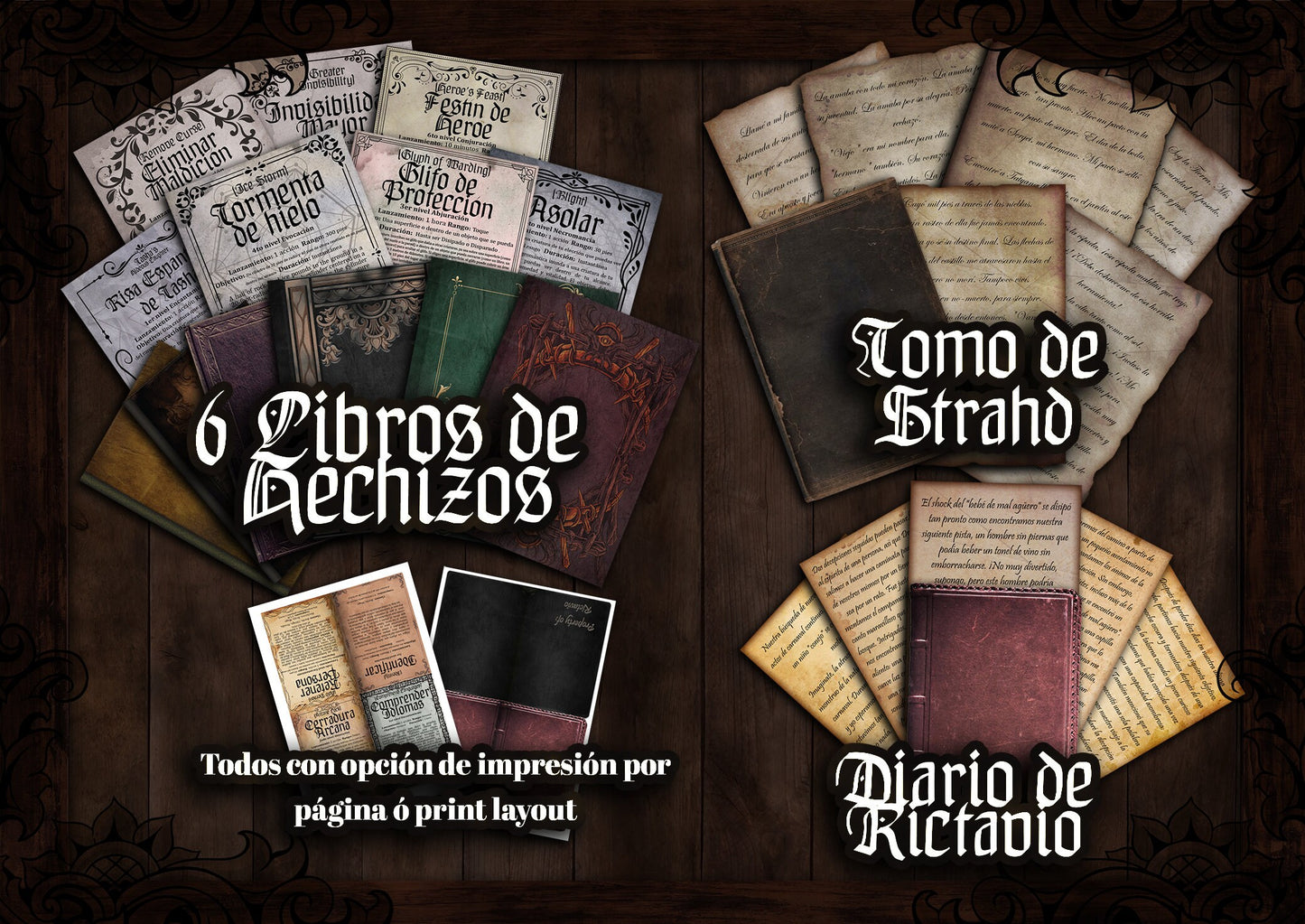 La maldición de Strahd 140 + D&D Imprimibles - DnD - Dungeons and Dragons - Recursos - Barovia - DM Regalo - Cartas - VTT - Imprimible