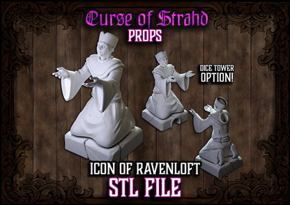 z Curse of Strahd 3D Printable Prop - Icon Of Ravenloft - Dice Tower - STL FILES ONLY -DnD Prop