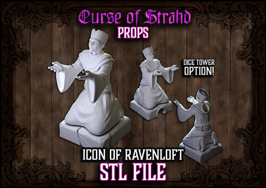 z Curse of Strahd 3D Printable Prop - Icon Of Ravenloft - Dice Tower - STL FILES ONLY -DnD Prop