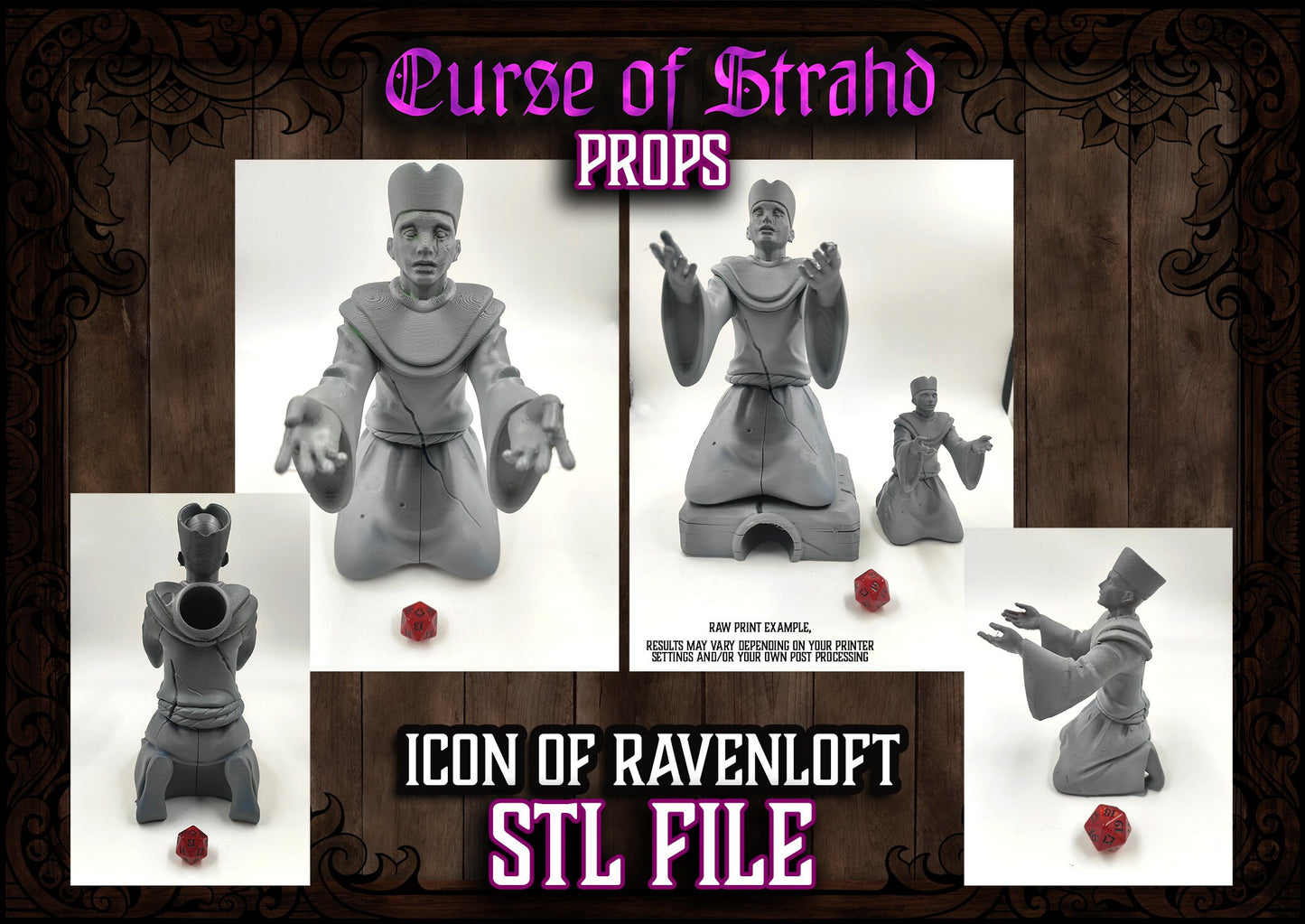 z Curse of Strahd 3D Printable Prop - Icon Of Ravenloft - Dice Tower - STL FILES ONLY -DnD Prop