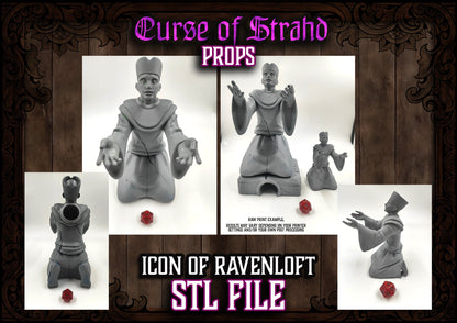 z Curse of Strahd 3D Printable Prop - Icon Of Ravenloft - Dice Tower - STL FILES ONLY -DnD Prop