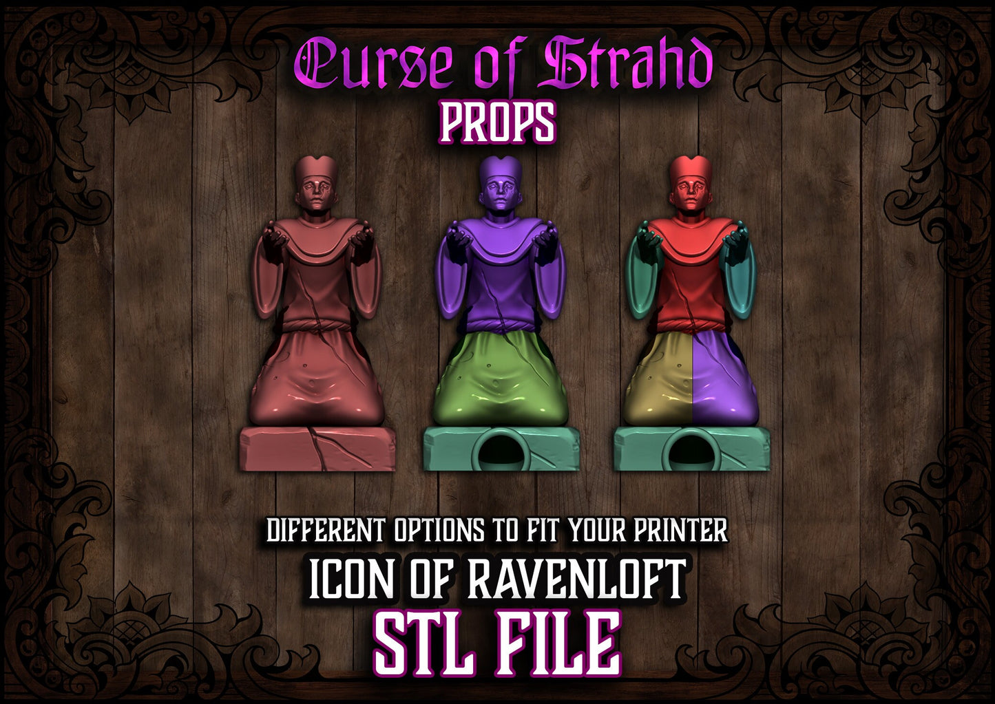 z Curse of Strahd 3D Printable Prop - Icon Of Ravenloft - Dice Tower - STL FILES ONLY -DnD Prop