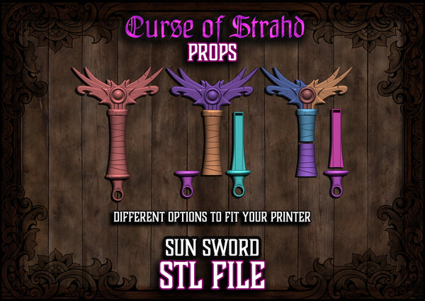z Curse of Strahd 3D Printable Prop - Sunsword Hilt - Dice Holder - ST ...