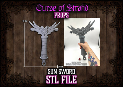 z Curse of Strahd 3D Printable Prop - Sunsword Hilt - Dice Holder - STL FILES ONLY -DnD Prop