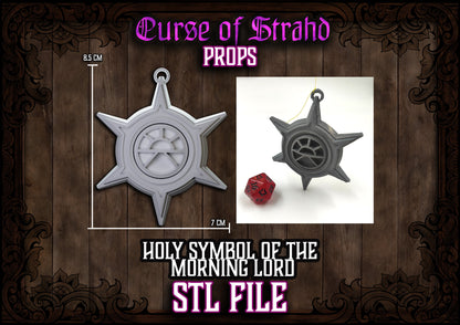 Z Curse of Strahd 3D Printable Prop - Holy Symbol of the Morning Lord - STL FILES ONLY -DnD Prop