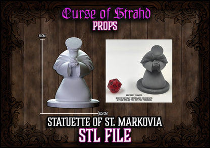 z Curse of Strahd 3D Printable Prop Statuette of Saint Markovia - STL FILES ONLY -DnD Prop