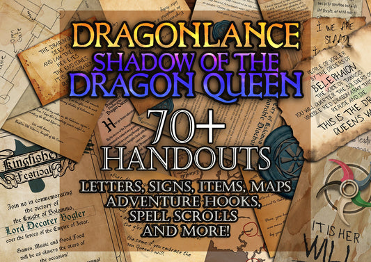 Dragonlance Shadow of the Dragon Queen 70 + D&D Handouts and Assets Bundle - DnD - Dungeons and Dragons - Takhisis - DM Gift - Printable