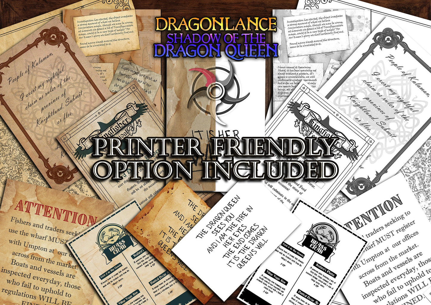 Dragonlance Shadow of the Dragon Queen 70 + D&D Handouts and Assets Bundle - DnD - Dungeons and Dragons - Takhisis - DM Gift - Printable