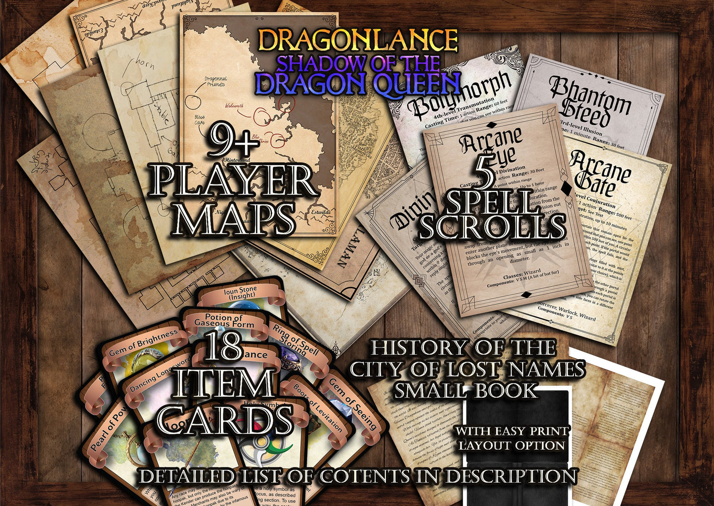 Dragonlance Shadow of the Dragon Queen 70 + D&D Handouts and Assets Bundle - DnD - Dungeons and Dragons - Takhisis - DM Gift - Printable