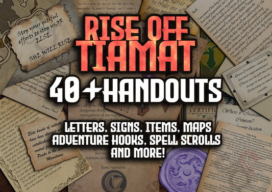 Rise of Tiamat 40 + D&D Handouts and Assets Bundle - DnD - Dungeons and Dragons - Maps - Waterdeep - DM Gift - VTT - Printable